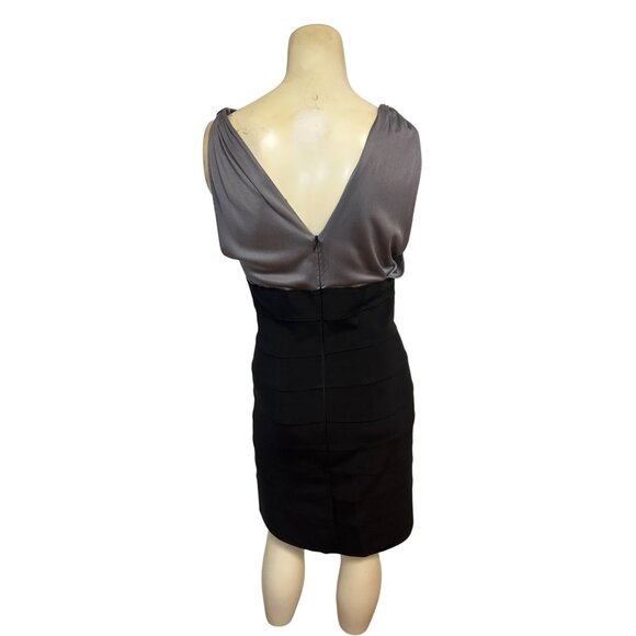 MARIA BIANCA NERO Grey/Black Silk Combo Bandage Dress Small fits XS 2 4 - Picture 4 of 6